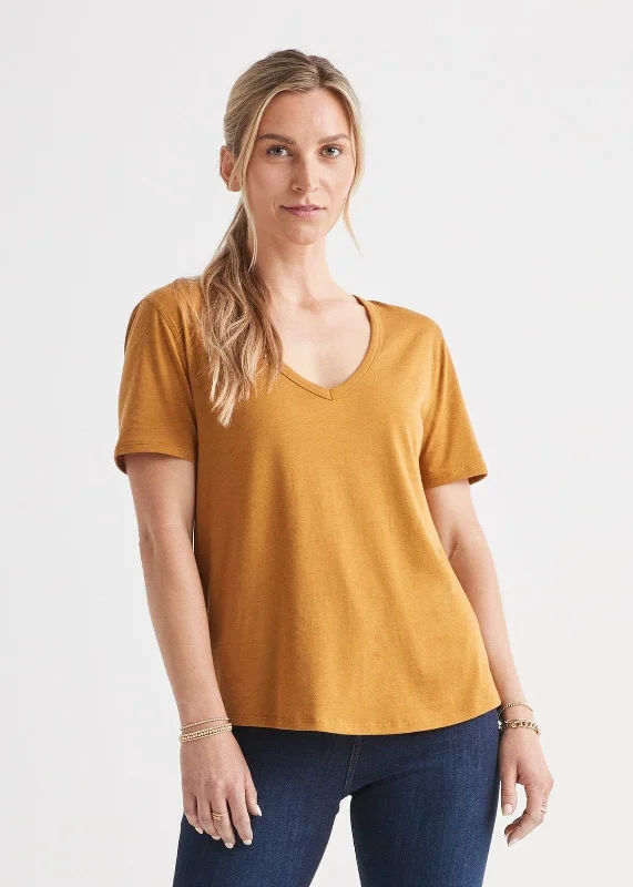 The Only Tee V-Neck - Sienna Oversized T-Shirt Spandex breathable