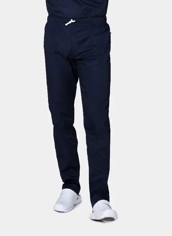HappyFIT Unisex Scrub Trousers - Navy Trousers Culottes Wide Leg