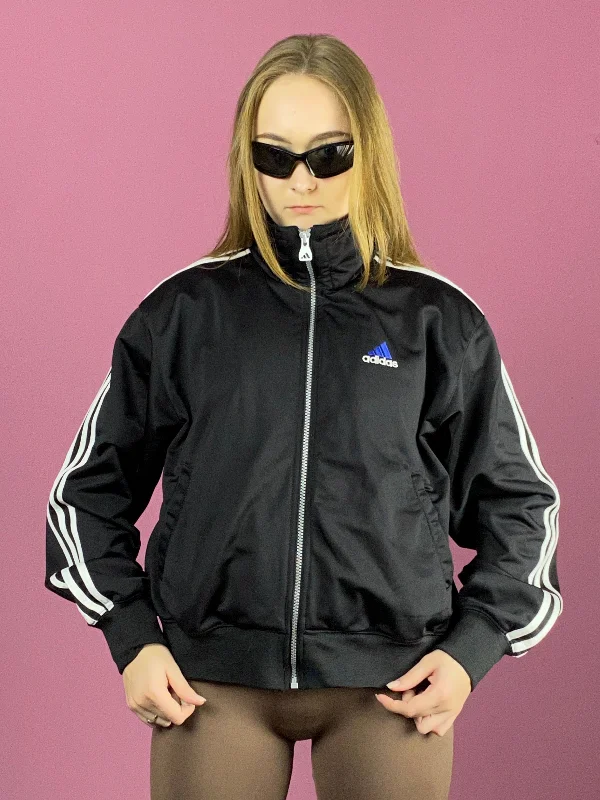 Adidas Vintage Women's Track Jacket - S Black Polyester V-Neck Jacket Boat Neck Jacket Square Neck Jacket Adidas Vintage Women's Track Jacket - S Black Polyester V-Neck Jacket Boat Neck Jacket Square Neck Jacket