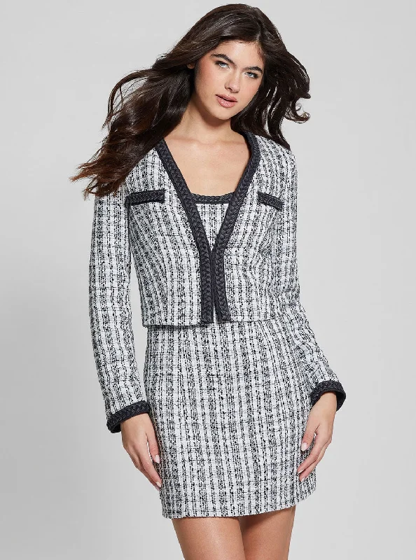 Black White Tosca Jacket Appliqued Jacket Beaded Jacket Sequined Jacket