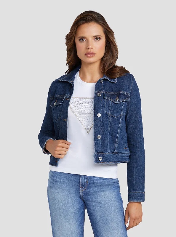 Eco Denim Focus Delya Jacket Hoodie Zip-Up Jacket Button-Up Jacket