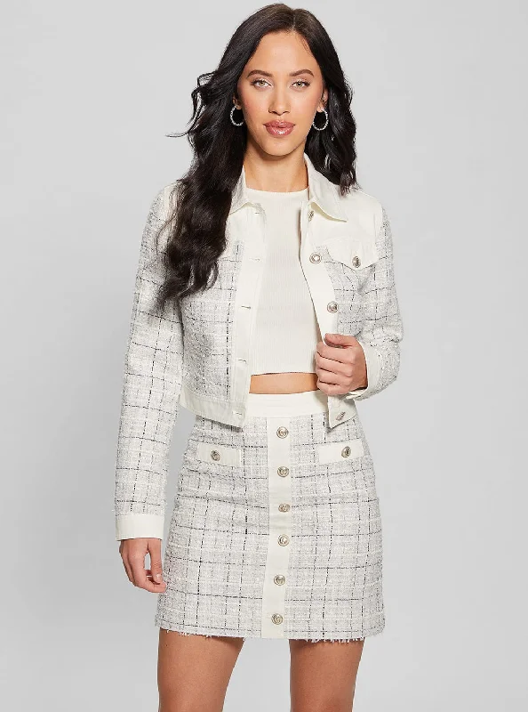 Eco White Natalie Jacket Wool Jacket Cashmere Jacket Tweed Jacket