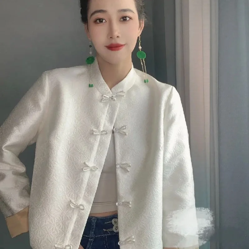 Embossed Floral Fancy Cotton Women's Traditional Chinese Jacket Wool Jacket Cashmere Jacket Tweed Jacket Embossed Floral Fancy Cotton Women's Traditional Chinese Jacket Wool Jacket Cashmere Jacket Tweed Jacket