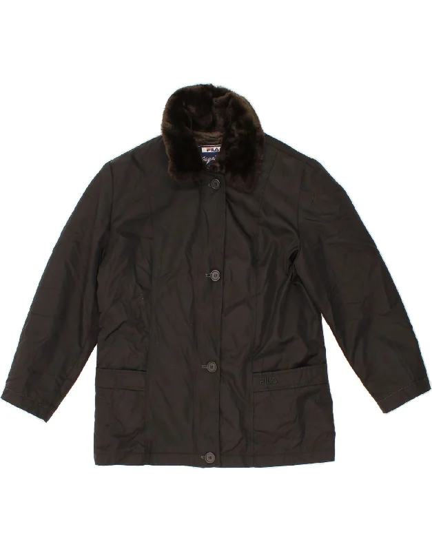 FILA Womens Windbreaker Jacket US 8 Medium Black Polyamide Satin Fabric Silk Fabric Chiffon Fabric FILA Womens Windbreaker Jacket US 8 Medium Black Polyamide Satin Fabric Silk Fabric Chiffon Fabric