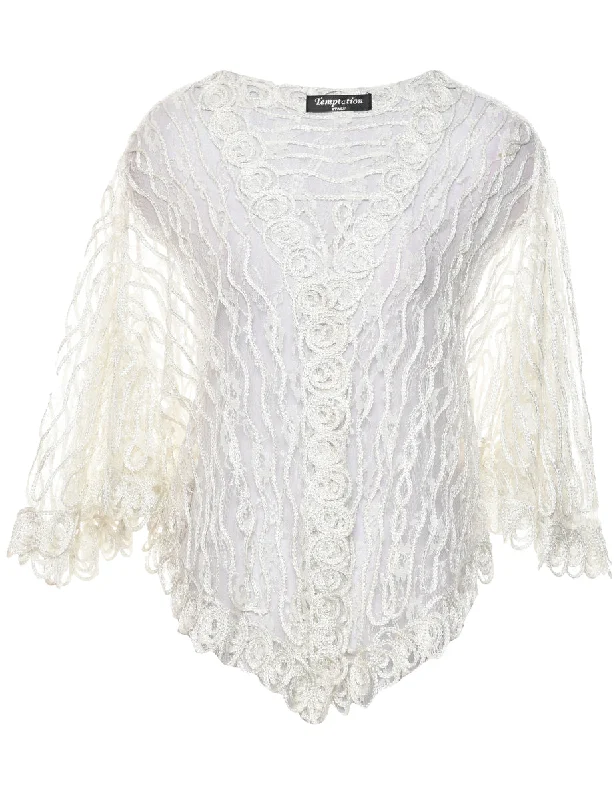 Floral Pattern Lace Evening Jacket - XL Striped Jacket Polka Dot Jacket Floral Jacket