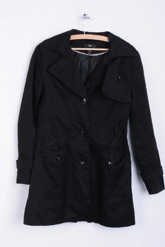 H&M Womens 8 M Jacket Coat Black Long Single Breasted Anorak Shell Jacket Lightweight Jacket H&M Womens 8 M Jacket Coat Black Long Single Breasted Anorak Shell Jacket Lightweight Jacket