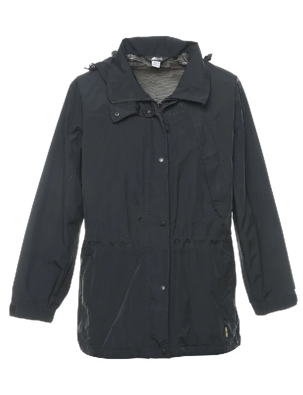 Hooded Black Mountaineering Jacket - M Rayon Jacket Velvet Jacket Corduroy Jacket