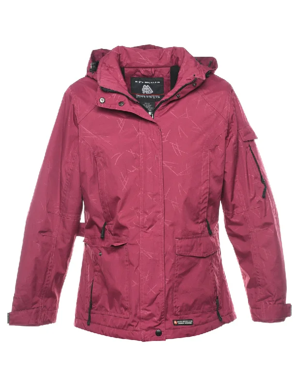 Hooded Magenta Mountaineering Jacket - S Cotton Fabric Linen Fabric Terry Fabric