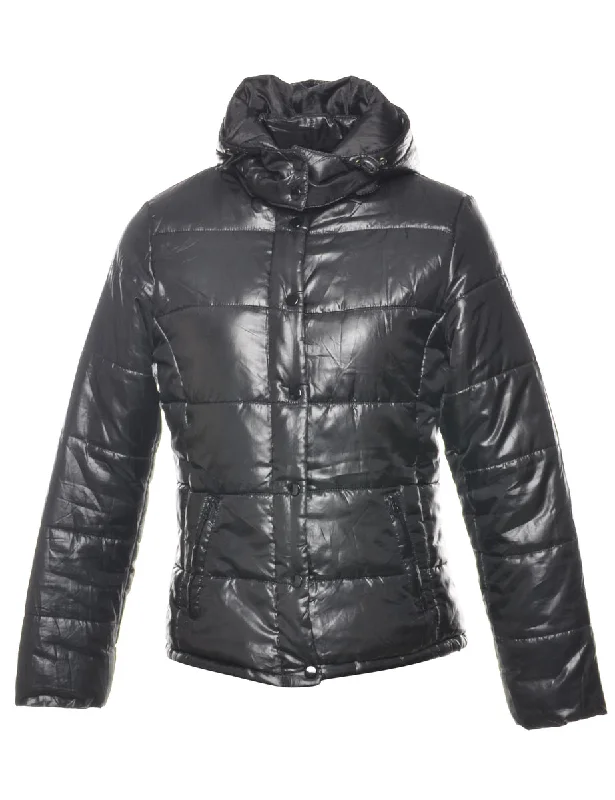 Hooded Puffer Jacket - M Cotton Jacket Linen Jacket Terry Jacket
