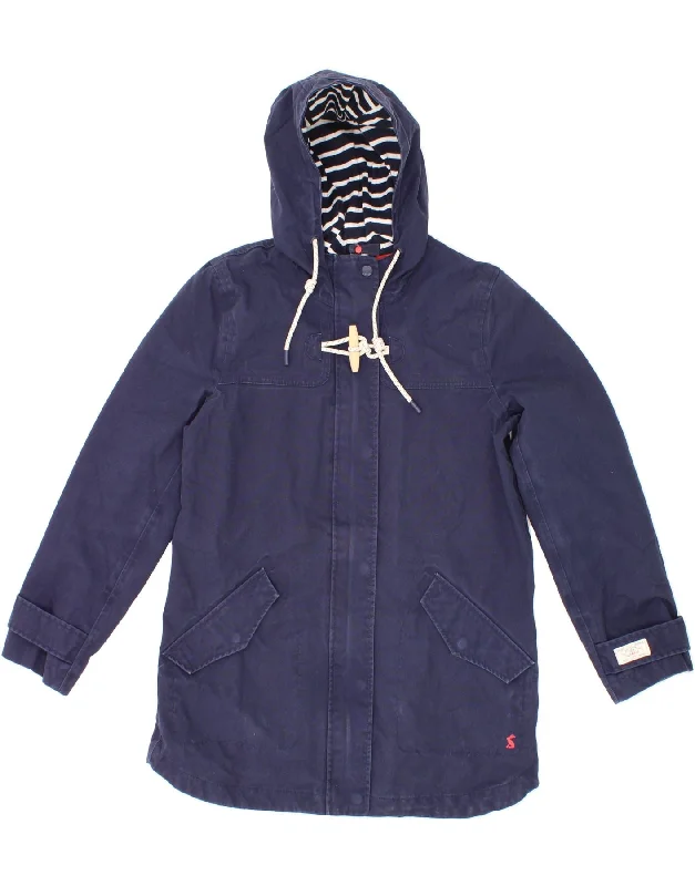 JOULES Womens Hooded Rain Jacket UK 10 Small Navy Blue Cotton Bomber Jacket Anorak Windbreaker JOULES Womens Hooded Rain Jacket UK 10 Small Navy Blue Cotton Bomber Jacket Anorak Windbreaker