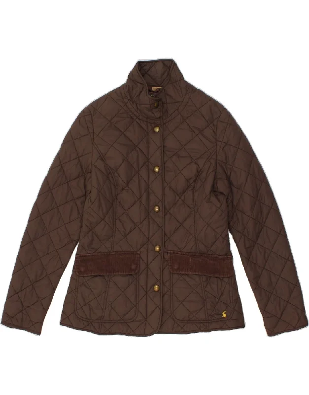 JOULES Womens Quilted Jacket UK 12 Medium Brown Polyamide Hoodie Zip-Up Jacket Button-Up Jacket JOULES Womens Quilted Jacket UK 12 Medium Brown Polyamide Hoodie Zip-Up Jacket Button-Up Jacket