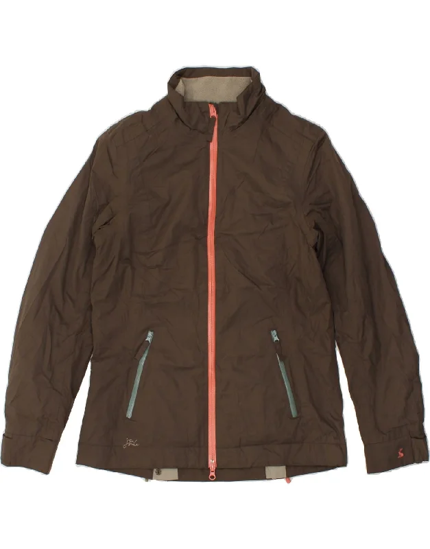 JOULES Womens Windbreaker Jacket UK 10 Small Brown Polyester Denim Jacket Leather Jacket Suede Jacket JOULES Womens Windbreaker Jacket UK 10 Small Brown Polyester Denim Jacket Leather Jacket Suede Jacket