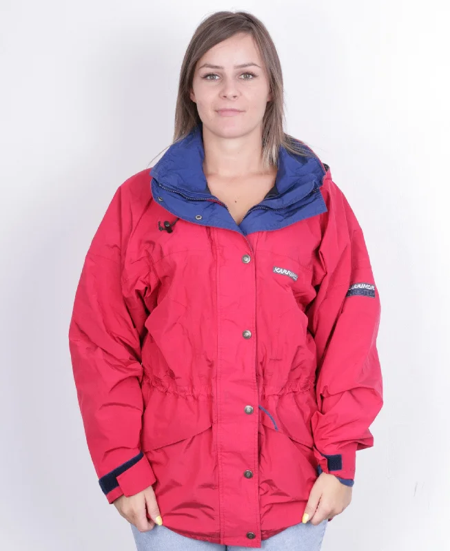 Karrimor Western Isles Womens 12 M/L Jacket Gore-Tex Hood Red Waterproof Nylon Fabric Polyester Fabric Spandex Fabric