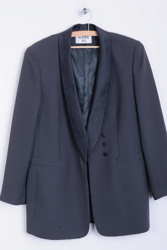 Kasper A.S.L. Womens 12 Blazer Dark Green Shiny Vintage Jacket Fleece Fabric Down Fabric Feather Fabric Kasper A.S.L. Womens 12 Blazer Dark Green Shiny Vintage Jacket Fleece Fabric Down Fabric Feather Fabric