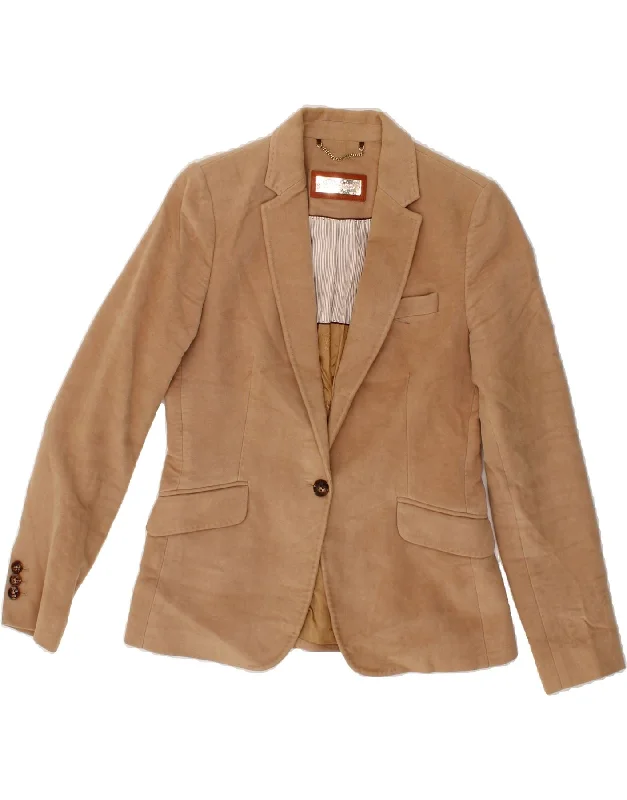 MASSIMO DUTTI Womens 1 Button Blazer Jacket EU 40 Medium Beige Cotton Corduroy Jacket Velvet Jacket Brocade Jacket MASSIMO DUTTI Womens 1 Button Blazer Jacket EU 40 Medium Beige Cotton Corduroy Jacket Velvet Jacket Brocade Jacket