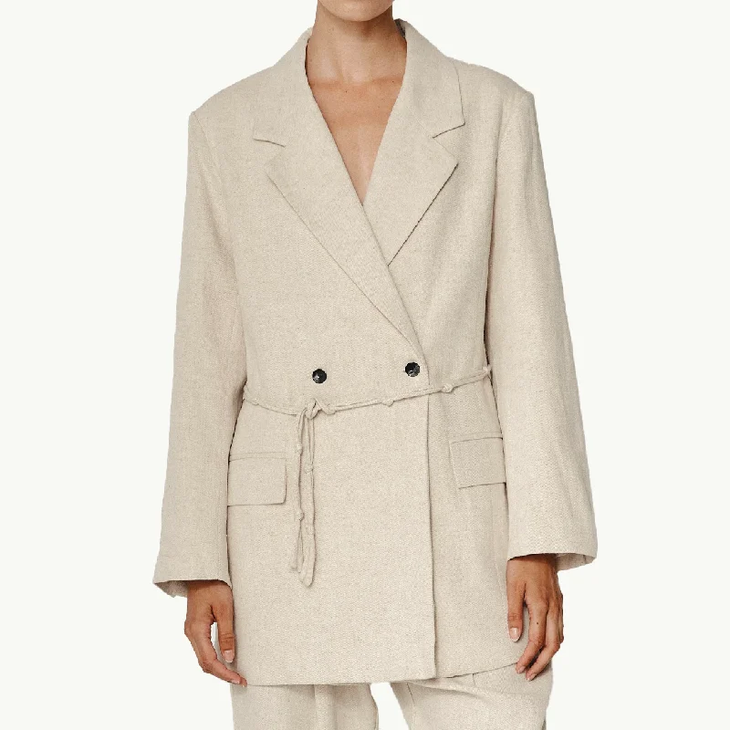 Arlo Jacket - Birch Tiered Jacket Buttoned Jacket Zippered Jacket
