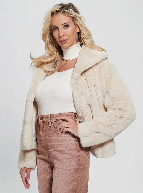 Pearl Oyster Sophy Jacket Faux Fur Jacket Real Fur Jacket Shearling Jacket