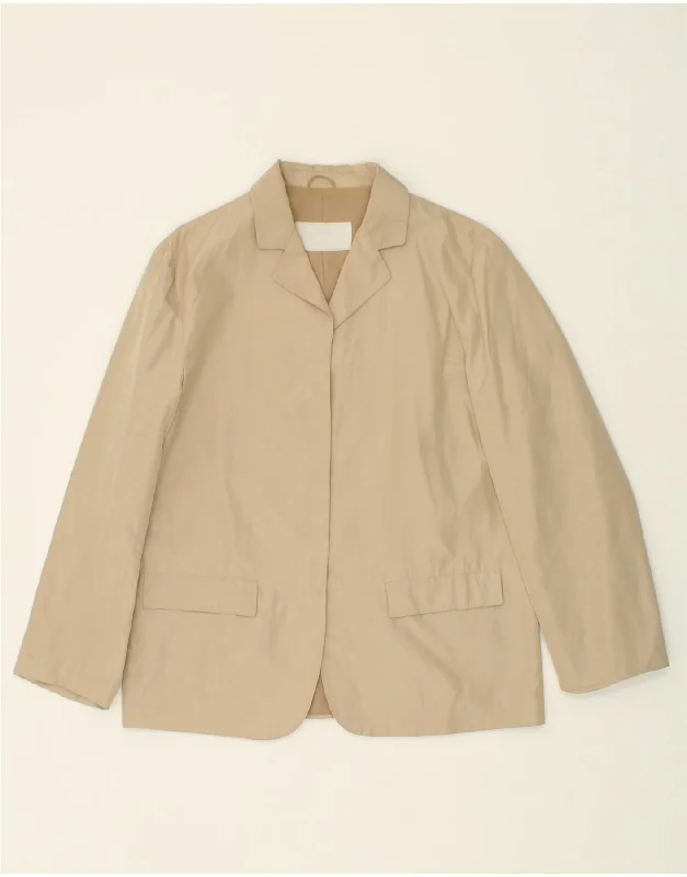 PRADA Womens Blazer Jacket IT 44 Medium Beige Silk Mesh Jacket Canvas Jacket Denim Jacket