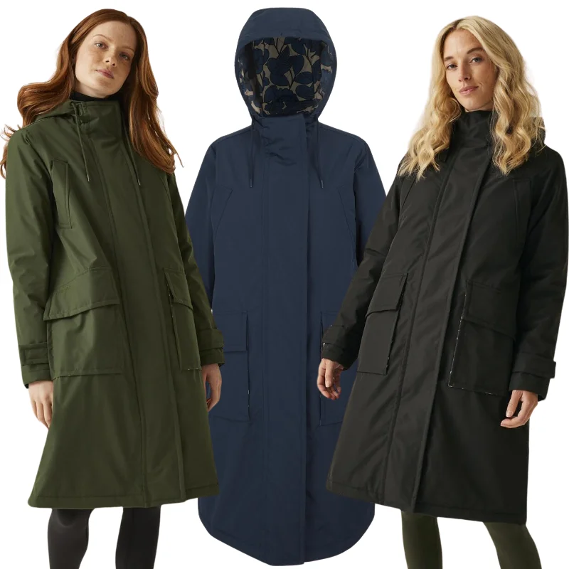 Regatta Womens Orla Kiely Longline Waterproof Hooded Jacket Print Jacket Jacquard Jacket Embroidered Jacket