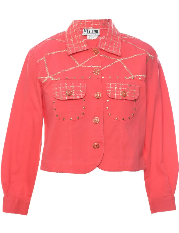 Salmon Pink Jacket - M Chenille Fabric Brocade Fabric Lace Fabric