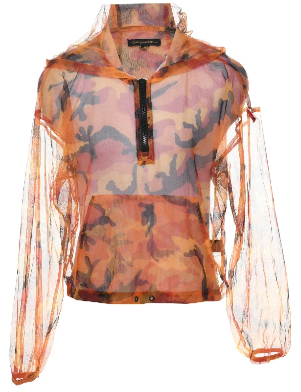 Sheer Effect Jacket - L Print Jacket Jacquard Jacket Embroidered Jacket