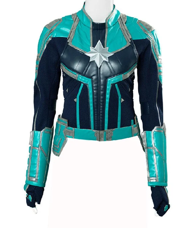 Captain Marvel Brie Larson Green Leather Jacket Trench Coat Raincoat Waterproof Jacket Captain Marvel Brie Larson Green Leather Jacket Trench Coat Raincoat Waterproof Jacket