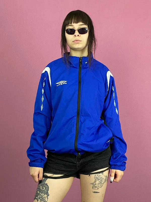 Umbro Vintage Women's Windbreaker Jacket - XXL Blue Polyester One-Shoulder Jacket Off-the-Shoulder Jacket Asymmetrical Jacket Umbro Vintage Women's Windbreaker Jacket - XXL Blue Polyester One-Shoulder Jacket Off-the-Shoulder Jacket Asymmetrical Jacket