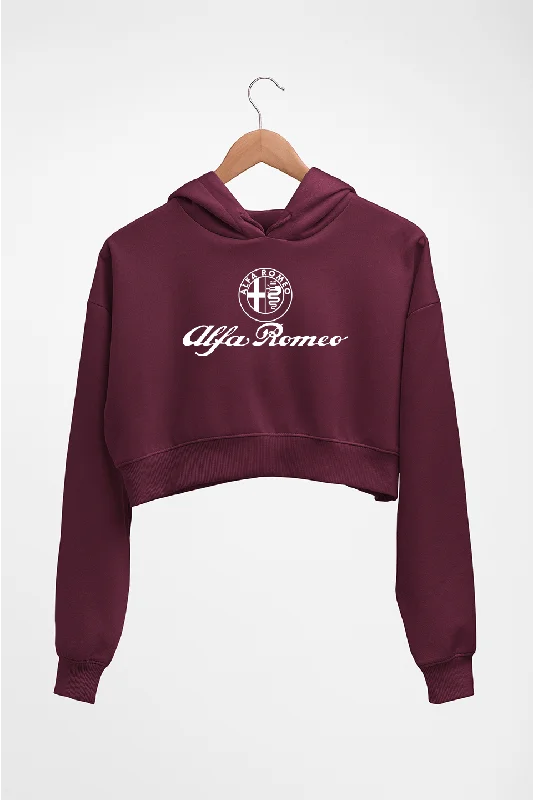 Alfa Romeo Crop HOODIE FOR WOMEN Hoodie with Pattern Geometric Abstract