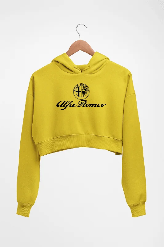 Alfa Romeo Crop HOODIE FOR WOMEN Hoodie with Illustration Artistic Creative