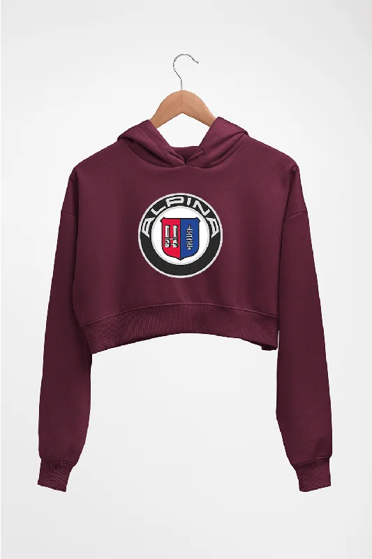 Alpina Crop HOODIE FOR WOMEN Hoodie with Frayed Bohemian Relaxed