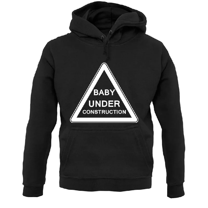 Baby Under Construction Unisex Hoodie Hoodie with Mock Neck Collared Structured