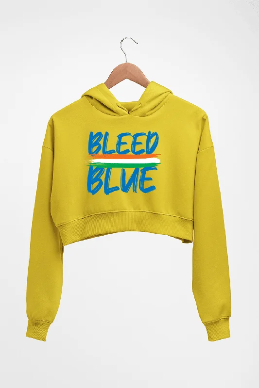 bleed blue Crop HOODIE FOR WOMEN Hoodie with Ribbed Neckline Snug Warm