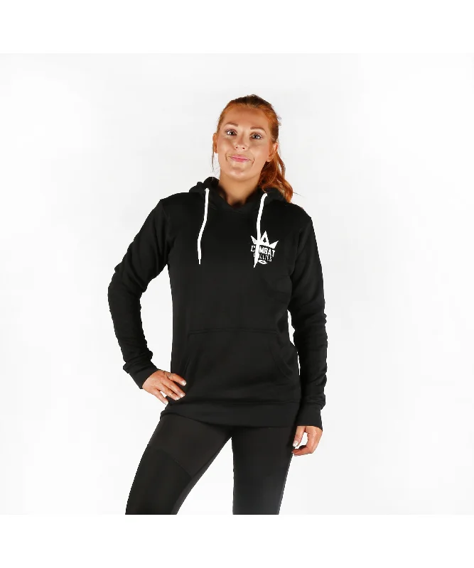 Combat Dollies Black Hoodie Hoodie with Front Slit Layering Stylish