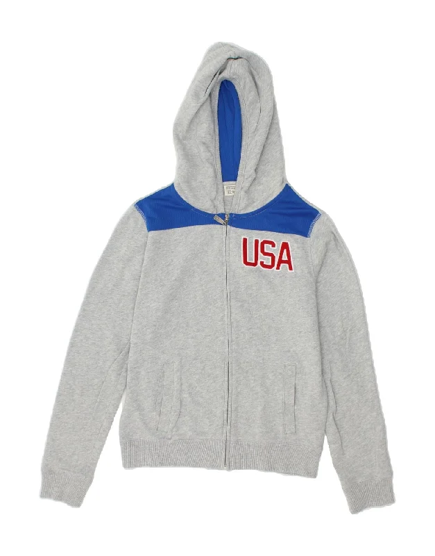 CONVERSE Boys Graphic Zip Hoodie Sweater 12-13 Years Grey Polyester Hoodie with Patch Decorative Personalized CONVERSE Boys Graphic Zip Hoodie Sweater 12-13 Years Grey Polyester Hoodie with Patch Decorative Personalized