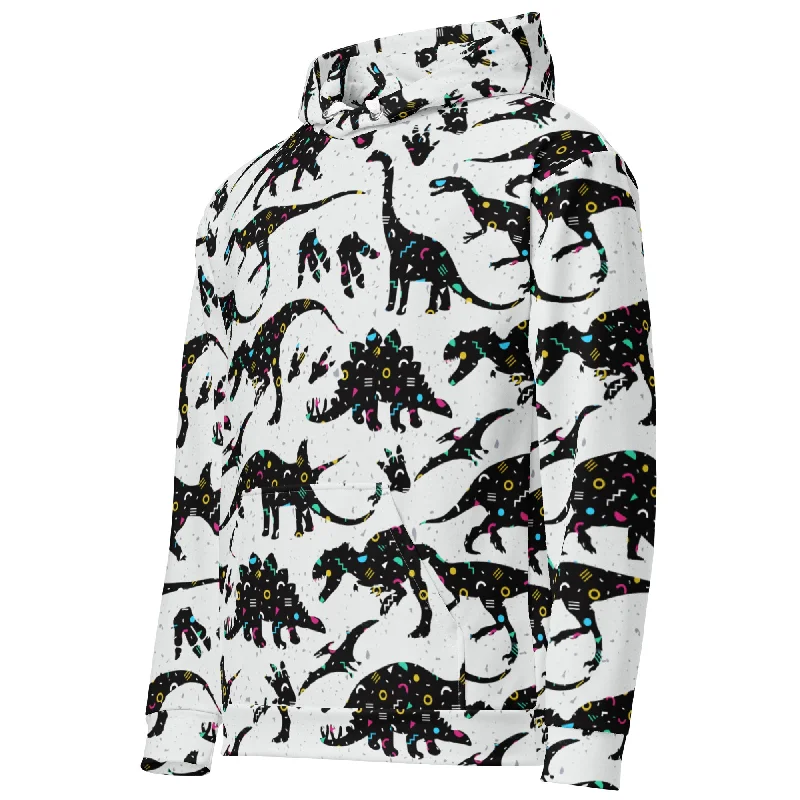 Crazy 90's - Dinosaur Hoodie Hoodie with Mock Neck Collared Structured