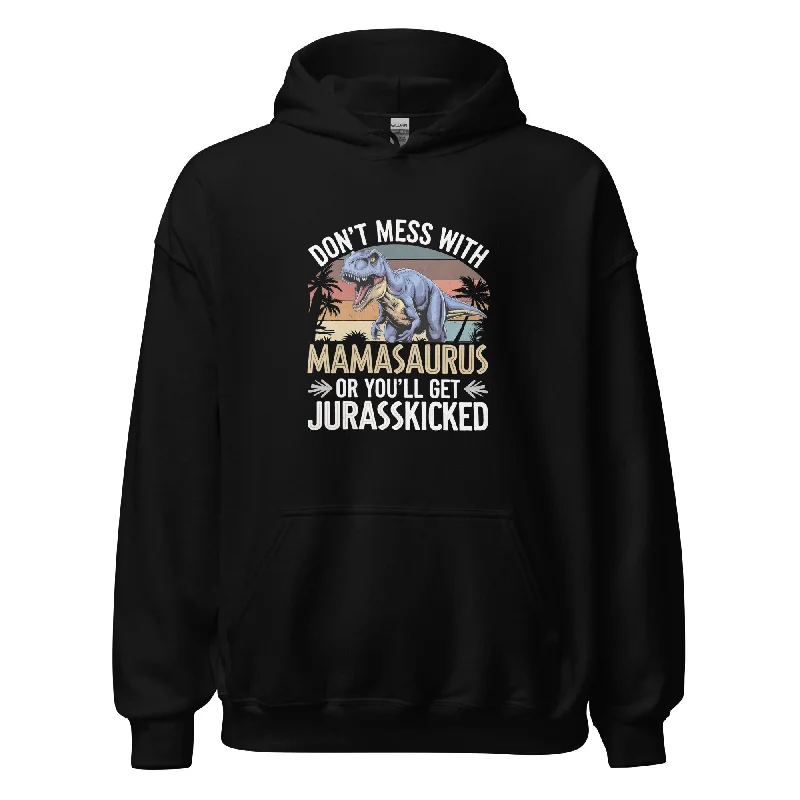 Don't Mess With Mamasaurus - Women's Dinosaur Hoodie Hoodie with Ribbed Neckline Snug Warm Don't Mess With Mamasaurus - Women's Dinosaur Hoodie Hoodie with Ribbed Neckline Snug Warm