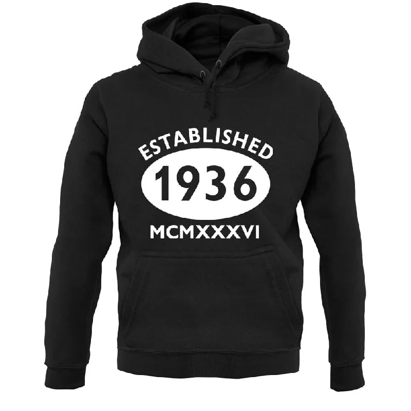 Established 1936 Roman Numerals Unisex Hoodie Hoodie with Reflective Safety Nightwear