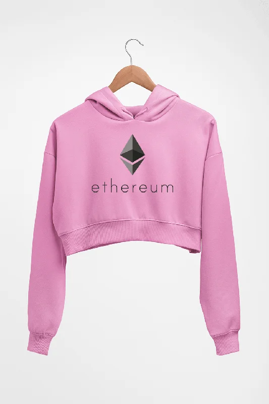Ethereum Crop HOODIE FOR WOMEN Zip Hoodie Drawstring Kangaroo Pocket