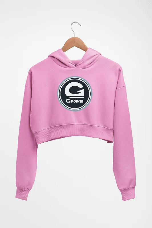 G power Crop HOODIE FOR WOMEN Hoodie with Rolled Sleeves Casual Relaxed