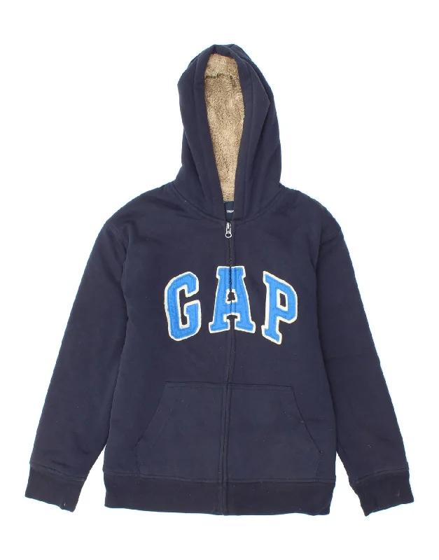 GAP Boys Graphic Zip Hoodie Sweater 11-12 Years XL Navy Blue Polyester Hoodie with Print Artistic Unique GAP Boys Graphic Zip Hoodie Sweater 11-12 Years XL Navy Blue Polyester Hoodie with Print Artistic Unique