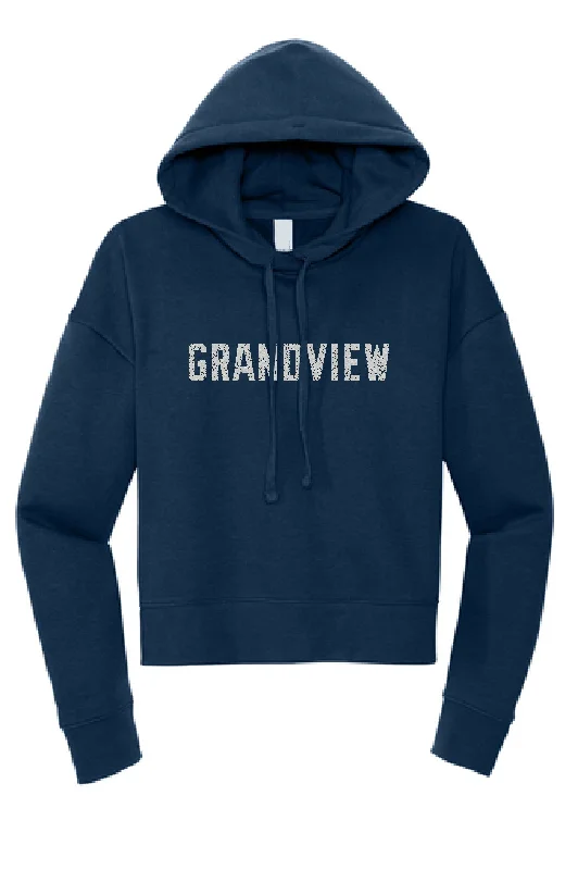 Grandview Block Womens Crop Hoodie | ADULT Hoodie with Pastel Soft Subtle