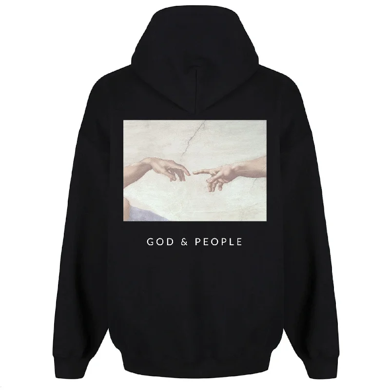 Heaven to Earth Hoodie Hoodie with Typography Text Message