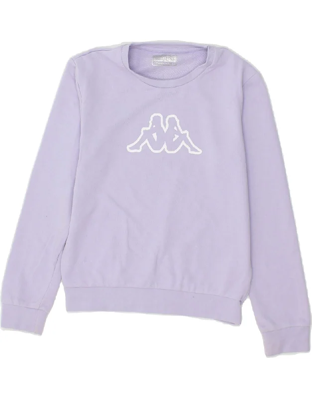 KAPPA Girls Graphic Sweatshirt Jumper 11-12 Years Purple Hoodie with Ribbed Cuffs Snug Fit Comfort KAPPA Girls Graphic Sweatshirt Jumper 11-12 Years Purple Hoodie with Ribbed Cuffs Snug Fit Comfort