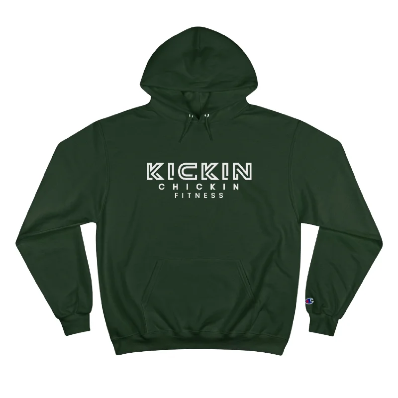 Kickin Chickin Fitness Champion Hoodie White Logo