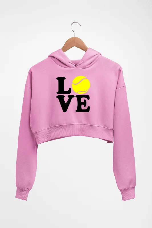Love Tennis Crop HOODIE FOR WOMEN Hoodie with High-Low Hem Asymmetrical Trendy