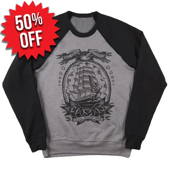 Mariner Crewneck Sweatshirt Hoodie with Pastel Soft Subtle