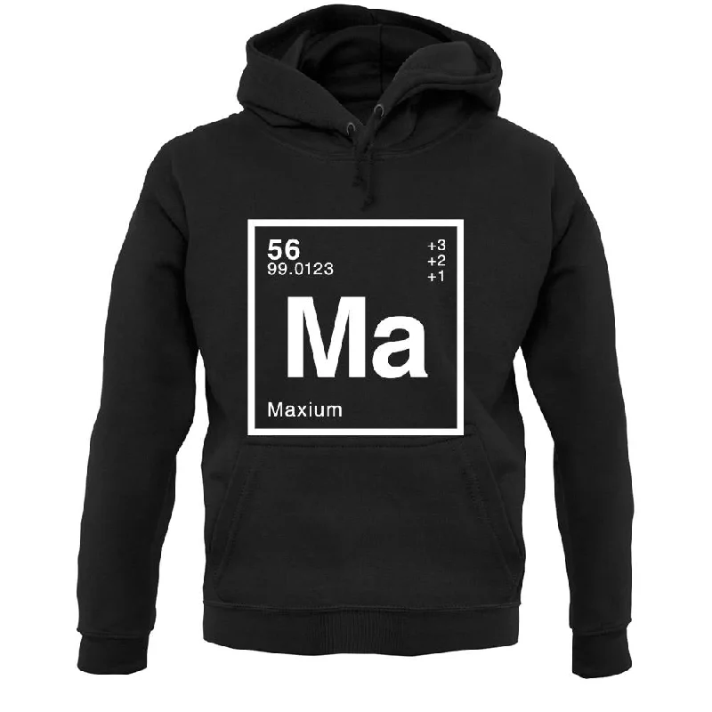 Max - Periodic Element Unisex Hoodie Hoodie with Hem Raw Edge Edgy Unfinished