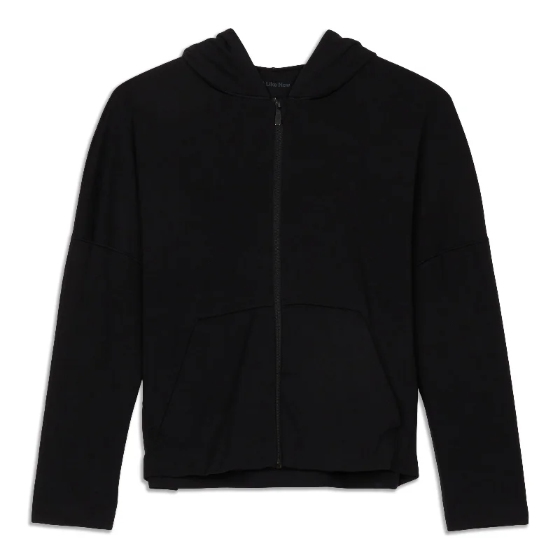 Minimal Hoodie - Resale Hoodie with Hem Raw Edge Edgy Unfinished