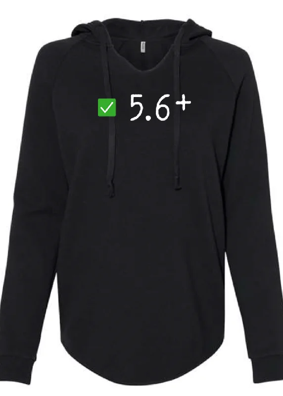 5.6+ Women's Hoodie - Black Hoodie with Pastel Soft Subtle
