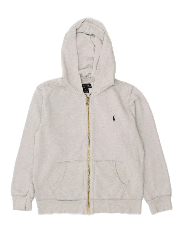 POLO RALPH LAUREN Boys Zip Hoodie Sweater 10-11 Years Medium Grey Cotton Hoodie with High Neck Warm Protective POLO RALPH LAUREN Boys Zip Hoodie Sweater 10-11 Years Medium Grey Cotton Hoodie with High Neck Warm Protective